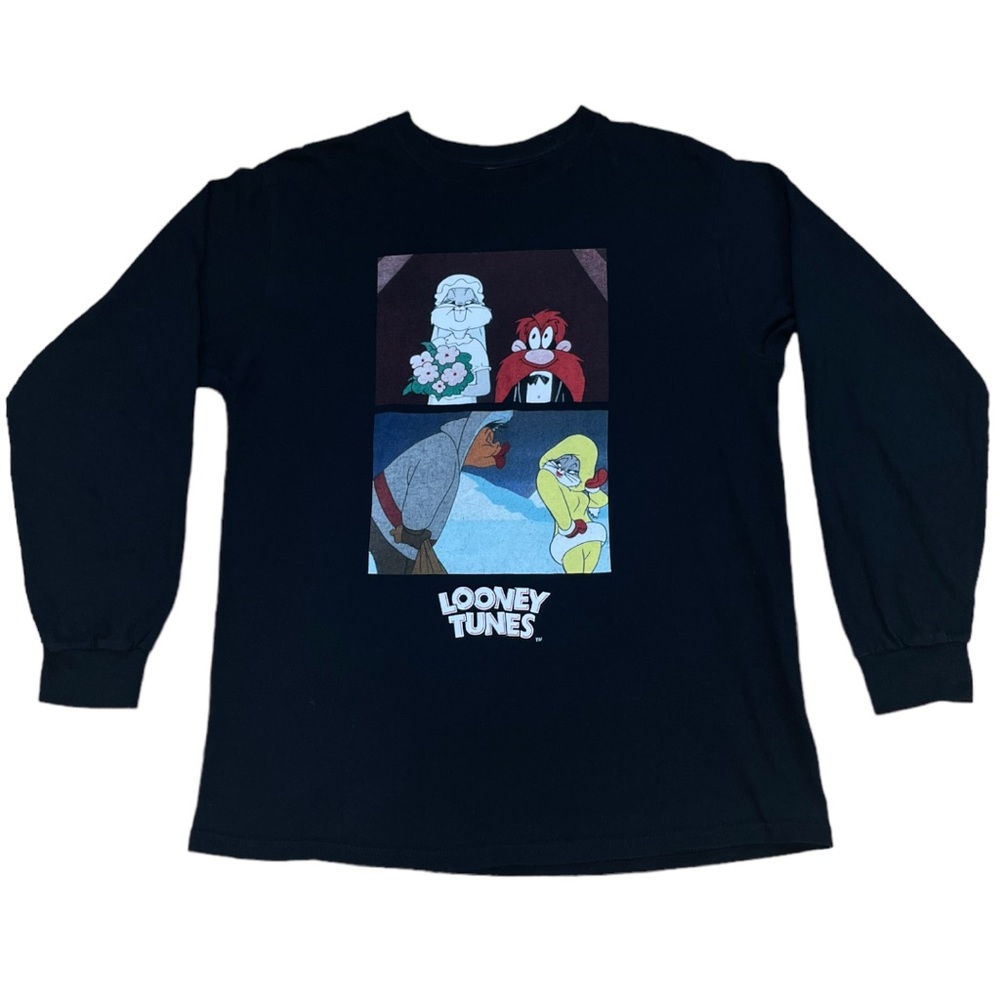 Black Looney Tunes Long Sleeve Shirt (M)